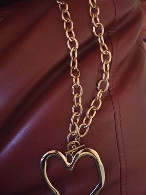 Gold Heart Pendant Necklace - Women Jewelry Big Toggle